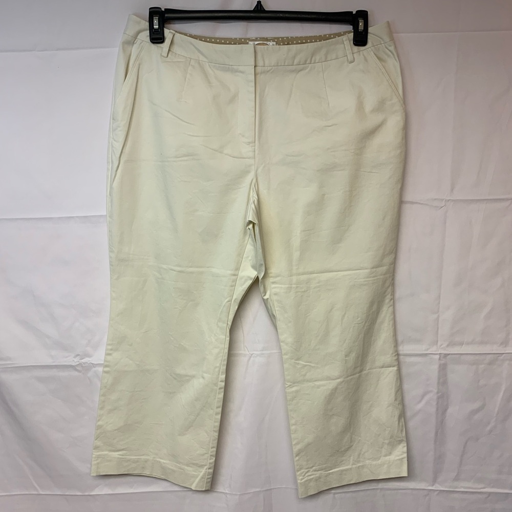 Talbots Capri Pants Khaki Classic Causal Preppy Neutral Timeless SZ 18W Petite